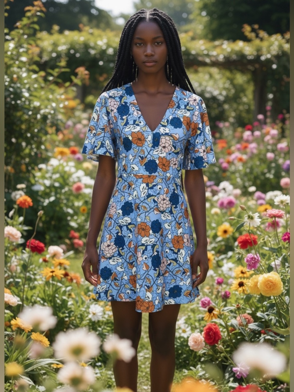 Zara Blue Floral Mini Dress